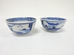 古伊万里　染付　湯呑　2客